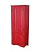 Target Marketing Systems Tall Storage Cabinet with 2 Adjustable Top Shelves and 1 Bottom Shelf, Declutter Organizer for Bedroom, Kitchen, Bathroom or Laundry Room, Red