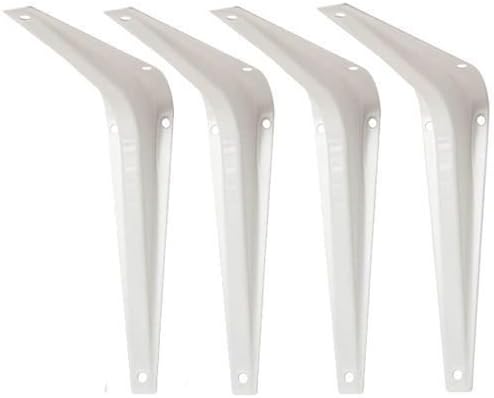 Wall Floating Shelves White Metal Wall Corner Angle Shelving Shelf Brackets Traditional Decorative 5inch X 6inch 1 Sets of 4Pcs