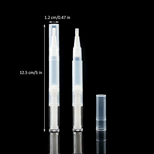 12 Pack 3 ml Transparent Twist Pens, Empty Nail Oil Pen with Brush Tip, Cosmetic Lip Gloss Container Applicators Eyelash Growth Liquid Tube