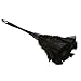 SODIAL(R) 1pc Fashion Turkey Feather Duster with Black Plastic Handle Cleaning Tool(black)35cm