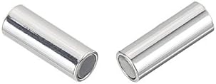 Silver Plated Magnetic Kumihimo Cord End Tube Clasp 4mm