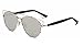 GMAT Retro Vintage Mirrored Aviator Sunglasses Metal Frame Classic Style (Silver Frame Silver, Grey)