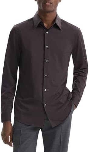Amazon.com: Theory Men's Sylvain Good Cotton Shirt, Black, XS
