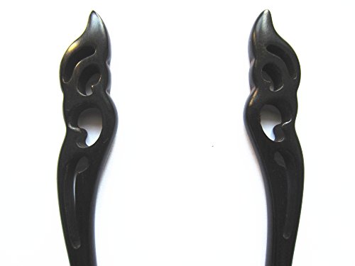 Myhsmooth Zz-bg-moon 2 Count Hair Sticks Natural Black Sandalwood(ebony) Handmade Carved Hair Clip Shawl Hair Pins Pack of 2 Pcs :Hold the Moon - Thumbnail 5