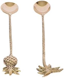 APC Creations Brass Soda Spoon, Length 20 cm, Pack of 2, Services for 2, Golden