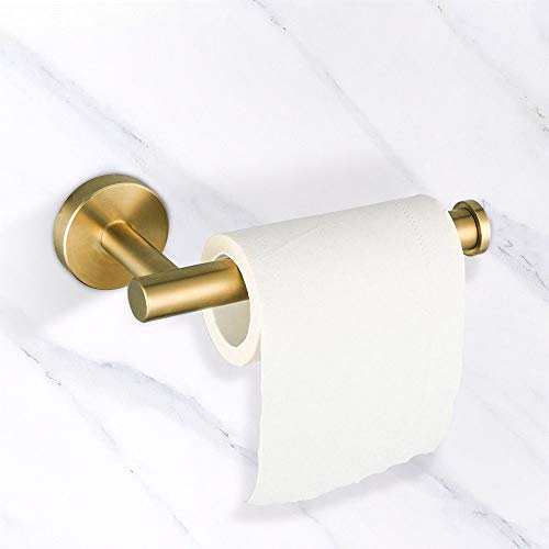 GAPPO 3-Pieces Bathroom Hardware Accessories Sets Brushed Gold SUS304 Stainless Steel Wall Mounted Towel Bar Robe Holder Hook Toilet Paper Holder