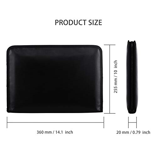 File Folders, File Organizer, Wellerly [ Fireproof Waterproof ] Expanding File Folder Document Organizer Money Bag A4 Size 13 Pocket Zipper Closure Non-Itchy Silicone Coated Portable Filing Pouch