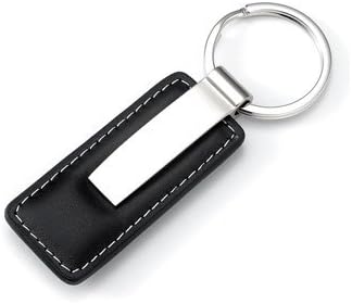 Aeropen International K-10 White Stitched Black Leather Key Ring