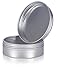 JUVITUS 4 oz Metal Steel Tin Flat Container with Tight Sealed Twist Screwtop Cover (6 pack)