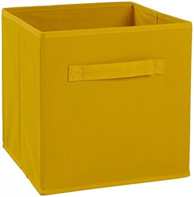 Transfertex Foldable Storage Cube Basket Bin Containers Home Decorative Organizer Cloth Collapsible Box Toys Drawe (2pack, yellow)