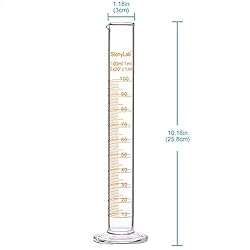 StonyLab 3-Pack Borosilicate Glass 100ml Heavy Wall