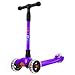 Allek Kick Scooter B02, Lean 'N Glide Scooter with Extra Wide PU Light-Up Wheels and 4 Adjustable Heights for Children from 3-12yrs (Purple)