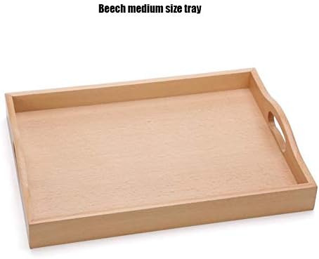AYMMY Wooden Tray Rectangular Bamboo Breakfast Tray for Cheese, Bread, Refreshments,Medium