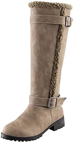 NDGDA Women Winter Warm Snow Boot, Casual Knee High Boots Casual Comfortable Velvet Plush Boots