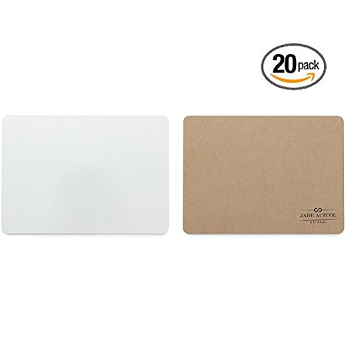 Dry Erase Boards - Quantity Lap Board Pack with 20 Boards, 20 Felt Erasers - Without Markers - 20 Whiteboards + Eraser