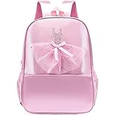 Girls Dance Bag Nylon Backpack Pink Ballet Little Girl Storage Bag, Sequin Decoration Children's School Bag
