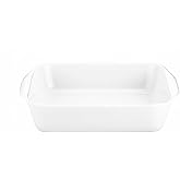 Pillivuyt Porcelain Medium 3-1/2-Cup, 6-3/4-Inch Square Baker
