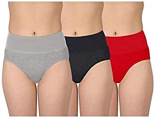 AJ FASHIONS Women's Cotton Lycra Dotted Print Multicolor Tummy Tucker Hipster Casual/Regular Panties Pack of 3 + Free One Pair Transparent Strap - Six Colors