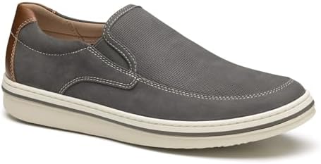 Johnston &‎ Murphy Men\'s Gray Perforated Slip On Shoes 11.5 M US Leather Elastic Johnston & Murphy Anders Perfed U-Throat Lace Up (Men  main image 4