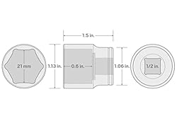 TEKTON 1/2 Inch Drive x 21 mm 6-Point Socket