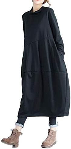 【在庫処分セール】 [セノーテリコ] ロングワンピース ゆったり 無地 カジュアル マタニティ 妊婦 長袖 体型カバー 着痩せ 大きいサイズ 冬服