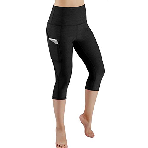Molyveva Women Calf-Length Pants Workout Pocket Leggings Fitness Sport Gym Yoga