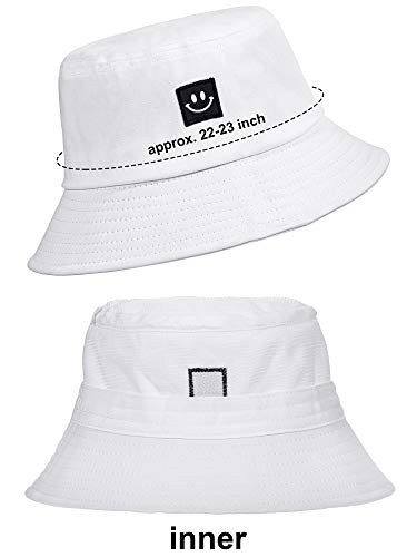 2 Stück Smiling Face Bucket Hüte Faltbare Strand Sonnenhüte Fisherman Hüte für Damen Herren – Bild 3