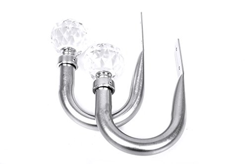 Crystal Curtain Holdback Hooks Tiebacks Tassel holder Pair (Nickel Finish )