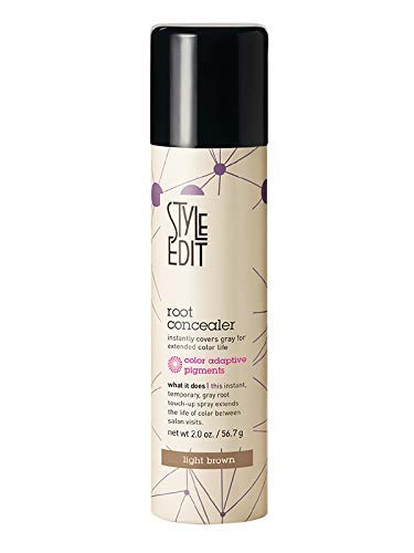 Style Edit Light Brown Root Concealer Touch Up Spray (2-Pack) - Temporary And Instantly Covers Grey Hair
