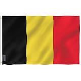Anley Fly Breeze 3x5 Foot Belgium Flag - Vivid Color and UV Fade Resistant - Canvas Header and Double Stitched - Belgian National Flags Polyester with Brass Grommets 3 X 5 Ft