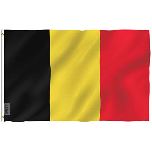 Anley Fly Breeze 3x5 Foot Belgium Flag - Vivid Color and UV Fade Resistant - Canvas Header and Double Stitched - Belgian National Flags Polyester with Brass Grommets 3 X 5 Ft