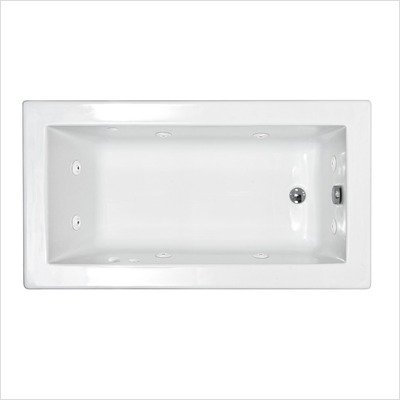 Guadeloupe 30 x 60 x 23" Rectangular Whirlpool Jetted Bathtub Color/Trim: White / Brushed Nickel, Options: Front Skirt Enclosure