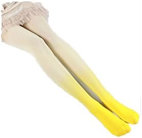 AAlisa Women's Graduated Color Tone Stockings Velvet Footed Stretch Tights Pantyhose (Yellow)