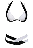 Cali Chic Women's Swimsuit Celebrity Black White Color Block Push up HOT! New! BIG Seller! (Large, Mixed color)