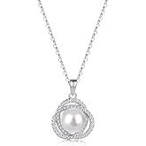 SEDITAO 925 Sterling Silver Freshwater Pearl Necklace Pearl Pendant Necklace Jewelry Gift for Women