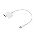 2 Pack of 8 pin Lightning to 30 pin Charge & Sync Cable Adapter Converter for Apple iPhone 6/6 Plus/5s/5c/5/4s/4/3/3G ,iPad and iPod (black and white)