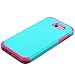 Samsung Galaxy J3 Luna Pro Case, Galaxy J3 Emerge Case, Galaxy J3 Prime Case, Galaxy Express Prime 2 Case, BornTech Dual Layer Slim Shockproof Armor Protector Phone Case Cover (Pink/Teal)