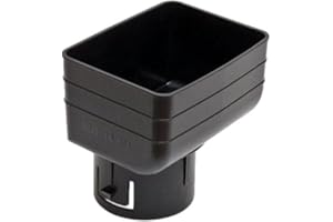 K-TEC GUTTER SUPPLY 3"x4"x3" Downspout Drainage Adapter for 3 inch x 4 inch downspout to 3" Round Drain Pipe - Universal Design to Fit All Types of 3" Round Drain Pipe Tile (3x4x3) Black