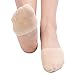 Flammi 6 Pairs Women’s Toe Toppers Liner Socks Cotton Half Socks No Show w/Non-Skid Bottom for Mules (3 Beige+3 Black, Shoe Size 6-8.5 US)
