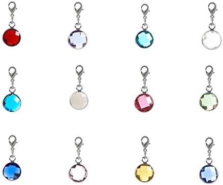 1 Set Clip On Birthstone Dangle Charms 10Mm Austrian Crystal Beads With Lobster Clasp (12 Birthstone Charms) Fits Pandora Biagi Chamilla Other Charm Bracelets Ccp5-L (750253000943)