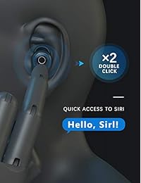Auriculares inalámbricos Bluetooth V5.0 con sonido 3D estéreo Pro, 17H tiempo de reproducción, cancelación de ruido auriculares con micrófono integrado y modo mono, IPX7 resistente al agua, interruptor de llamadas de acceso rápido a Siri