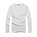 Xudian Long Sleeves Men T-shirt Crew-neck, Size US Large, White
