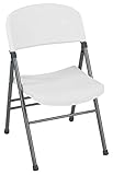 Cosco Resin Folding Chair with Molded Seat and Back White Speckle (4-Pack)