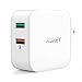 AUKEY USB Wall Charger with Quick Charge 2.0 & Foldable Plug for Nexus 6, Samsung S8/S7/S6/Edge, Note 4/5, LG G4 & More - White