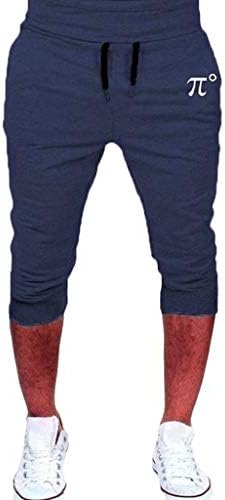 Clemunn Men's Sports Trousers, Men's Casual Cotton Patchwork Sports Gym Run Cropped Capri Jogger Pants Long Pants for Male Summer Spring Loose Pantaloons