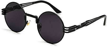 SteamPunk Sunglasses,Gothic Classic Retro Style Metal Round Goggle For Men Women