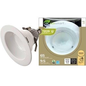 QTY/1 - ECOSMART LED SOFT WHITE FLOOD/65 WATT EQUIVALENT BULB/9.5 ENERGY USED IN WATTS/575 LUMENS/3-YEAR WARRANTY/35,000 LIFE IN HOURS