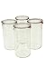 Weck Jar 974 - 1.5 Liter Glass Jars with Large Storage Capacity - Preserving Jars with Airtight Lids Suitable for Pickling - Set of 4