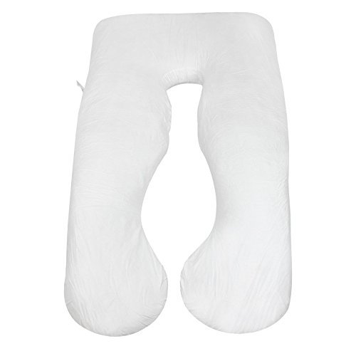ZENY Pregnancy Pillow Maternity Belly Contoured Body U Shaped Extra Comfort Cuddler Comfort Body Support Pillow(White)