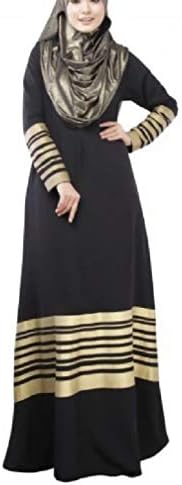 CuteRose Women Long-Sleeve Maxi Dress Islamic Wear Bronzing Muslim Dress